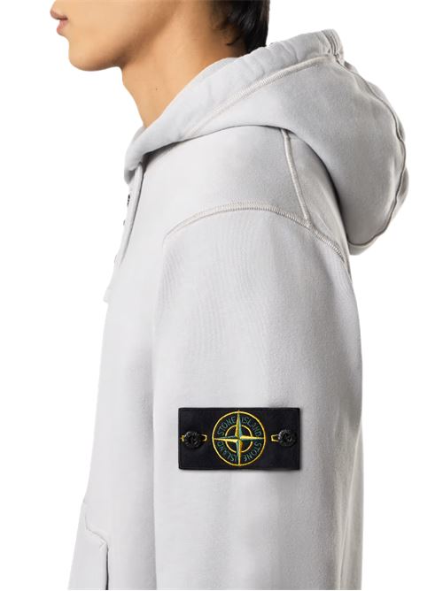 Stone Island Felpa con zip e cappuccio con coulisse Stone Island | K1S156100042S0051V0061 PEARL GREY